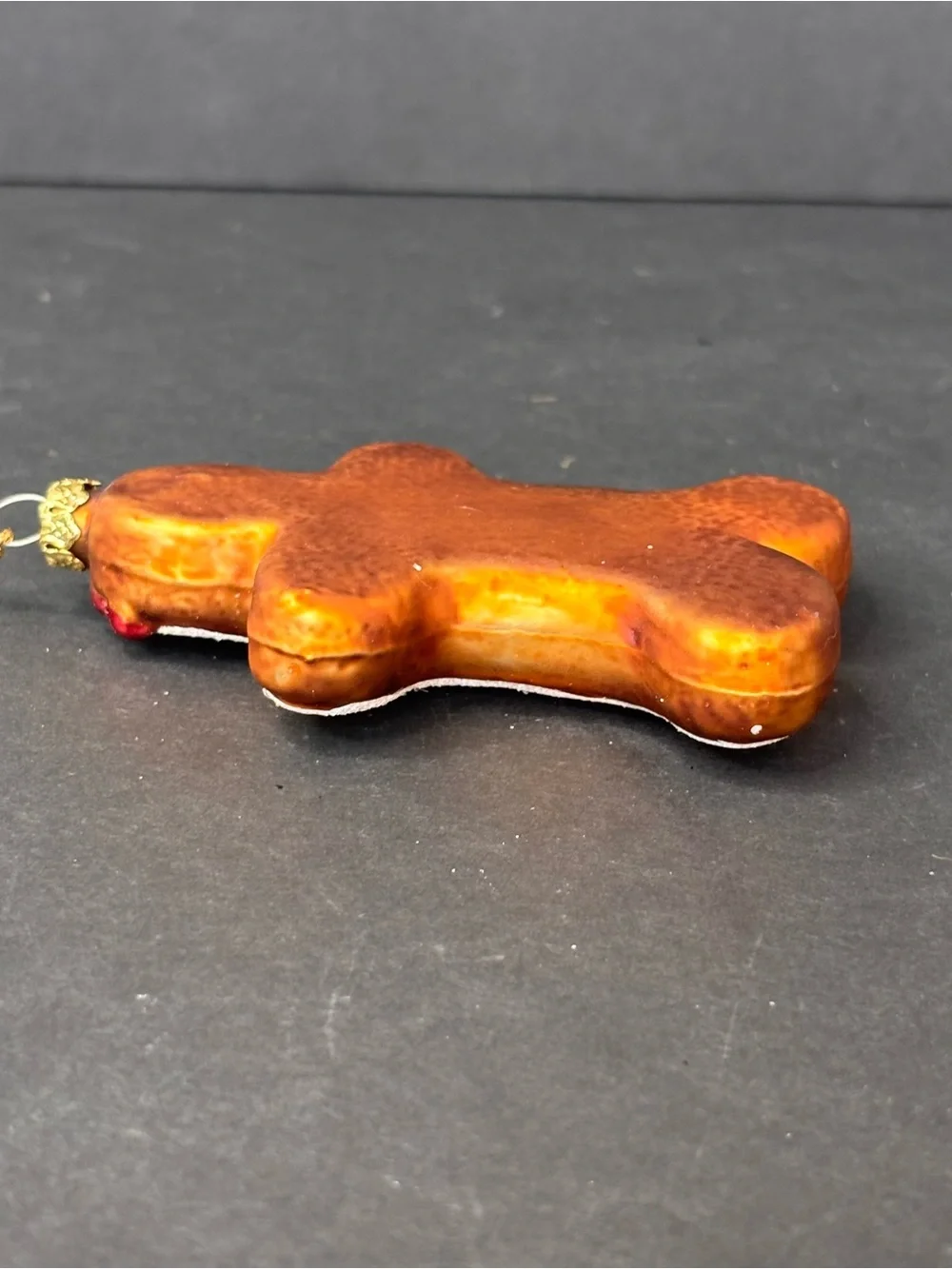 Vintage Molded Glass Blown Gingerbread Girl Christmas Ornament 4”